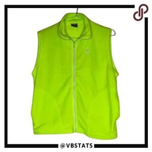 Tipsy Neon Yellow Houston Live Stock‎ Show and Rodeo Full Zip Fleece Vest Small
